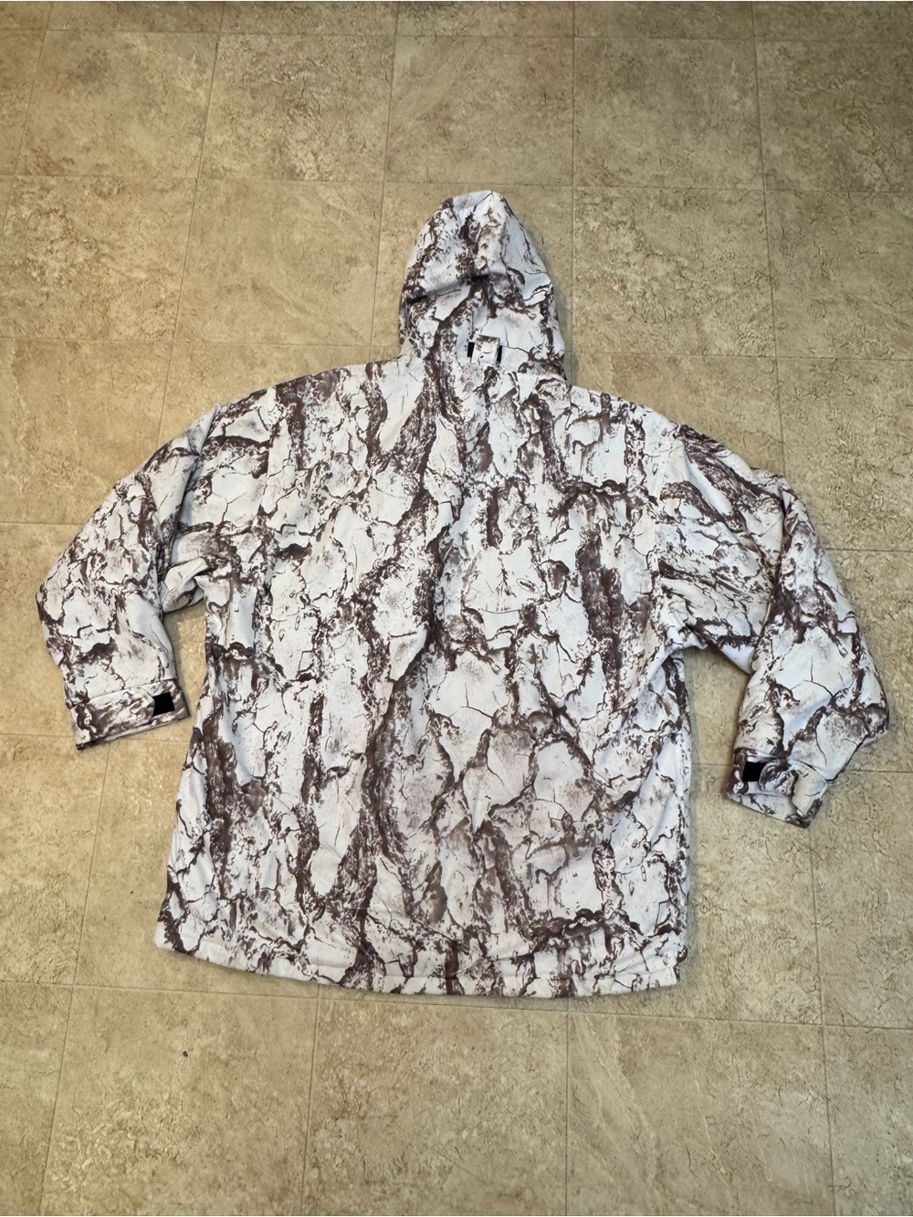Natural Gear Men’s Fleece Lined Snow Camo Parka White Brown Camouflage Jacket L - Picture 10 of 11